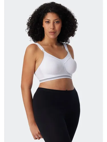 Schiesser BH Active Sport High Support Bra Weiß E 95 Damen - Funktionsunterwäsche für intensives Training – der Schiesser High Support Bra bietet optimalen Halt, gepolsterte Mesh-Cups und hervorragenden Feuchtigkeitstransport für maximalen Komfort.