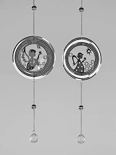 Bollweg 1 Stck.Deko Hänger Engel1x Girlande Sortiert je nach Verfügbarkeit 50cm aus silbernen Metall Fensterhänger - Dekoration Weihnachten