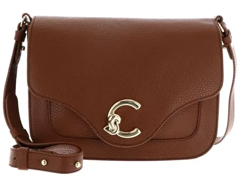 COCCINELLE C-Me Crossbody Bag - Elegante Umhängetasche in Cognac - Damentaschen, stilvolle Crossbody Bag aus 100% Rindsleder, verstellbarer Träger und ideal für Freizeitaktivitäten.
