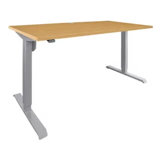 STIER Elektrisch höhenverstellbarer Schreibtisch 501-33 - Ergonomischer Steh-Sitz-Tisch mit stufenloser Höhenverstellung von 68-118 cm, ideal für individuelles Arbeiten mit viel Beinfreiheit und modernem Design.