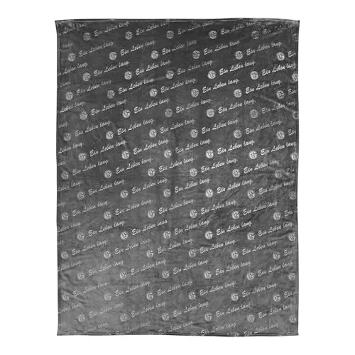 FC Schalke 04 Fleece Decke Allover anthrazit 150x200 cm - Tragbare Decke aus weichem Polyester mit 'Ein Leben lang' Schriftzügen und Schalke Logos. Perfekt für echte Fans und gemütliche Abende!