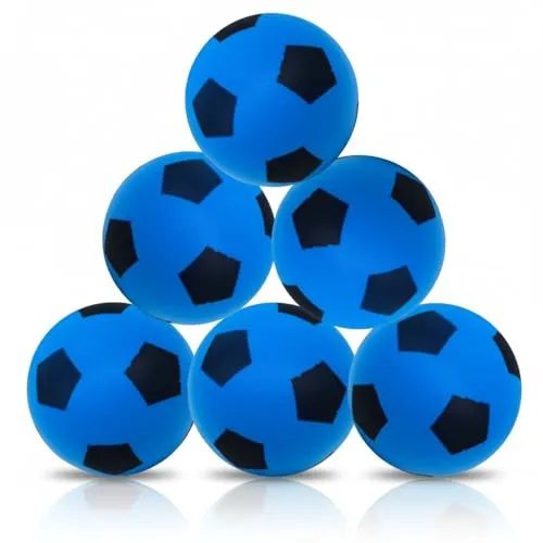alldoro 68736 Schaumstoffball 6er Set Blau, Ø 20 cm, extra weiche Softbälle, Fußball für Kinder ab 0 Jahren, leise & leicht, Ball für Indoor & Outdoor