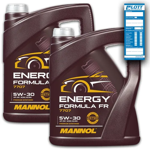 2x 5 Liter MANNOL Motoröl 5W-30 7707 ACEA A5/B5 FORD VW Mercedes VOLVO API SN