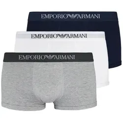 Emporio Armani Herren 3-pack Trunk Pure Cotton - Retroshorts für Herren, dreiteiliges Set aus reiner Baumwolle mit elastischem Logo-Bund für optimalen Tragekomfort.