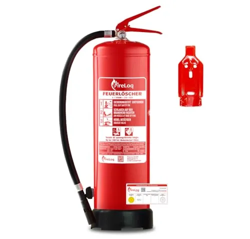 FireLoq 6L Schaum Feuerlöscher - Effektiver Schutz für Brandklasse AB - FireLoq Schaum-Dauerdruck-Feuerlöscher für die Brandklassen A & B. Sauberes Löschen ohne Rückstände, ideal für Wohnungen und Büros. Robuste Bauweise und sofort einsatzbereit.