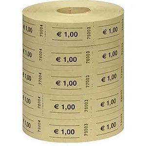 Herlitz 10733368 - Wertmarke 1 Euro 5x1000 Abrisse, farblich sortiert in gelb, grün, blau oder rot, ideal für Veranstaltungen und Ticket-Systeme