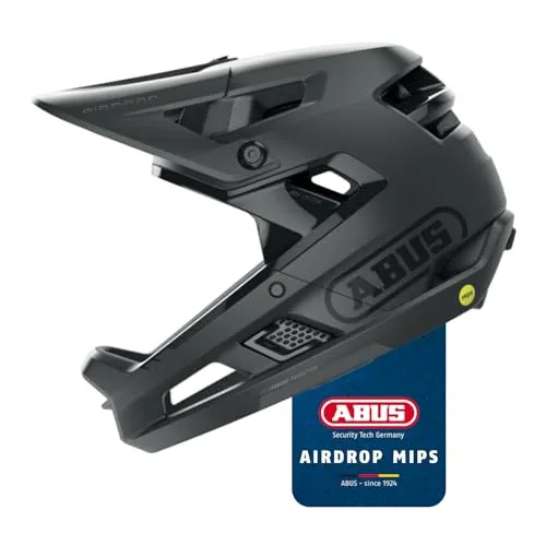 ABUS Fullface-Helm AirDrop MIPS - MTB Helm für Downhill, Freeride und Enduro - Fahrradhelme mit MIPS-Technologie für besseren Schutz bei schrägem Aufprall. Optimierte Belüftung und Ambient Sound Channel für Sicherheit und Komfort.