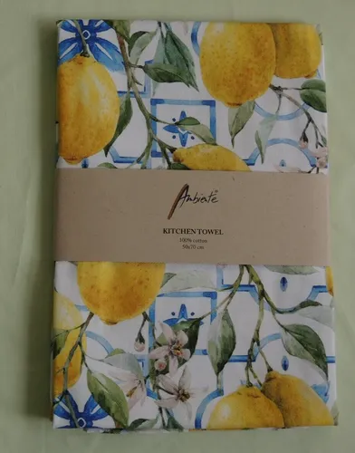Ambiente ZITRONEN viele Geschirrhandtuch Küche Geschirrtuch 100 % mediterran