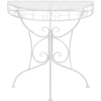 vidaXL Beistelltisch Vintage Halbrund Metall Silber - Beistelltisch fürs Wohnzimmer, mit antikem Look und exquisiten Details für eine elegante Note in Ihrem Zuhause.