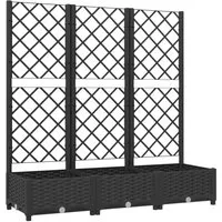vidaXL Pflanzkübel mit Rankgitter - Witterungsbeständiger Blumenkasten 120x40x121,5cm, ideal für Garten, Balkon und Terrasse