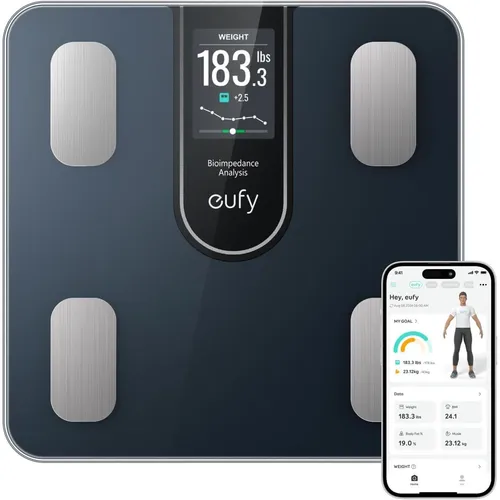 Produktbild Smart-Waage Anker Eufy C20, TFT-Display, Bluetooth, 16 Messwerte, BMI, Schwarz