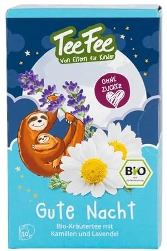 TeeFee - Gute Nacht Bio Kräutertee mit Kamille Kindertee | 20 x 1,5g