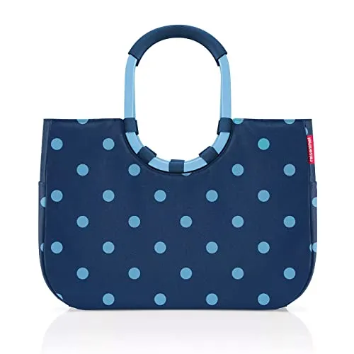 reisenthel Einkaufskorb loopshopper l 25l mixed dots blue - Blau - Einkaufstasche aus reißfestem, wasserabweisendem Polyester mit 25L Volumen, ideal für Großeinkäufe oder Picknicks. Bequem gepolsterte Tragehenkel und praktische Innentasche.