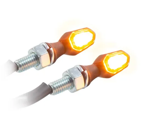 ZIEGER Mini Blinker Crump schwarz – Universal Motorrad LED Blinker - Kompakter und leistungsstarker LED-Blinker im schwarzen Gehäuse. E-geprüft, für vorne und hinten geeignet, sorgt für auffällige Blinkzeichen an deinem Motorrad.