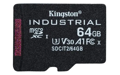 Kingston Industrial 64 GB microSDXC Karte - Speicherkarten mit A1 und Video Class V30 für schnelle Datenübertragung und optimale Leistung bei Videoaufnahmen.