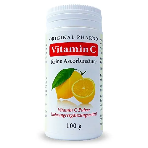 Vitamin C - Reine Ascorbinsäure - Apotheken Qualität 1 x 100 g | 1 Dose [Original-Pharno]