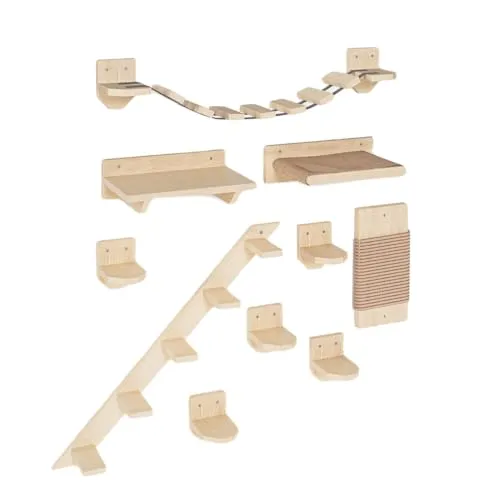 Kletterwand Katzenliege XXL: Kletterwand Set für Katzen - Aktivitätskratzbäume, einzigartiges Kletterwand-Set für Katzen fördert Abenteuerlust und natürliche Instinkte in sicherer Umgebung.