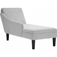 vidaXL Chaiselongue, Indoor Lounge Sofa mit Kissen - Gartenmöbel: Stilvolle gepolsterte Recamiere in Wolkengrau mit hochelastischem Schaumstoff für optimalen Komfort und eleganter Knopfheftung.