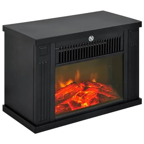 HOMCOM Elektrokamin mit Heizung und LED Flammeneffekt