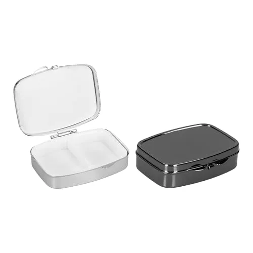 kwmobile 2x Edelstahl Tablettenbox mit 2 Fächern