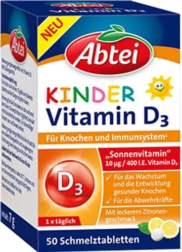 ABTEI Kinder Vitamin D3 Schmelztabletten 0,14 g