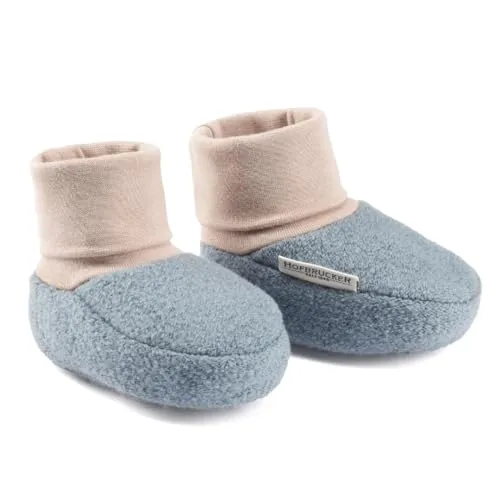 Hofbrucker Wollwalk Baby Schuh aus 100% Merinowolle, Ideal für die Babytrage, Anti-Rutsch Krabbel Babyschuh (Steingrau, EU Schuhgrößensystem, Baby, Numerisch (von/bis), M, 20, 21)