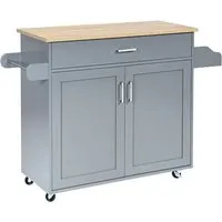 COSTWAY Küchenwagen höhenverstellbar rollbar Grau