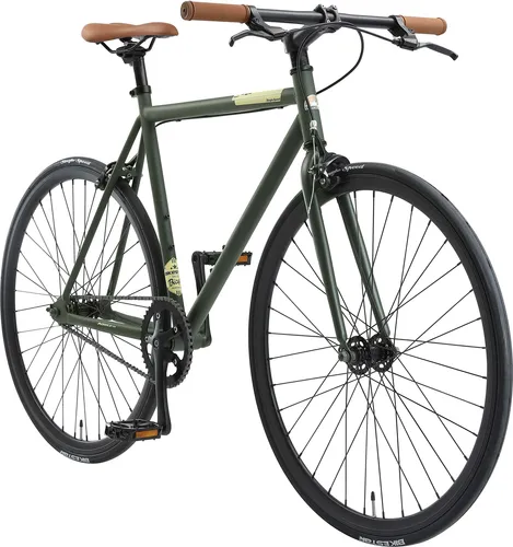 Singlespeed Citybike mit Shimano, 28 Zoll, grün, 1 Gang für Damen und Herren - Fahrrad Shop, leicht und stabiler Stahlrahmen für den täglichen Einsatz, ideal zum Cruisen in der Stadt oder Natur.