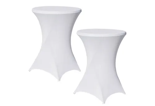 TRUTZHOLM Stehtischhusse 2er Set - Stretch Husse für Ø 80cm Tische - Tischhussen für Stehtische, elegant und pflegeleicht aus dehnbarem Jerseystoff, ideal für Veranstaltungen.