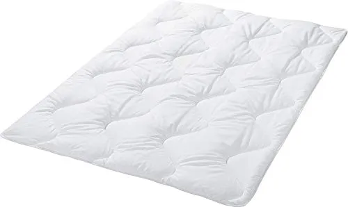 Erwin Müller Kinder-Bettdecke weiß Größe 100x135 cm, Steppbett, Einziehdecke - anschmiegsam und feuchtigkeitsregulierend, hygienisch und pflegeleicht