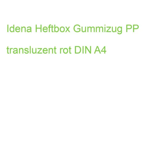 Idena Heftbox PP mit Gummizug transluzent rot DIN A4 (4002372254056)