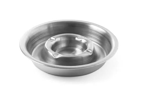 HENDI Aschenbecher, mit Zigarettenhalter, mit Rinne, ø160x(H)30mm, Edelstahl