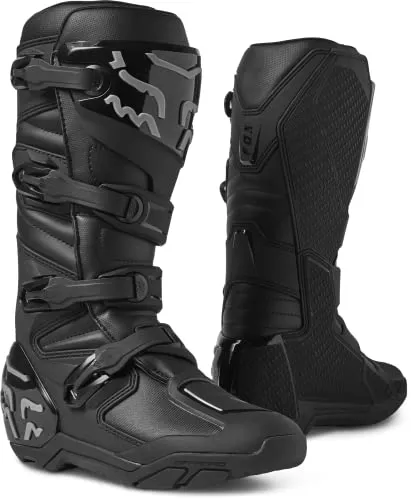 Fox Racing Comp X Motocross Stiefel, Schwarz, Größe 14 - Motorradstiefel mit verbesserter Haltbarkeit und sofortigem Komfort. Das verstellbare 4-Schnallen-System sorgt für eine sichere Passform, während die exklusive Gummimischung optimalen Grip bietet.