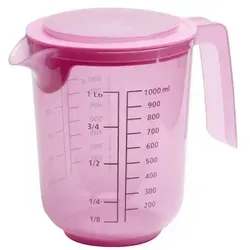 APS Rührbecher mit Deckel - 1 L, Ø 12,5 cm, H 16 cm, mit Maßskalen