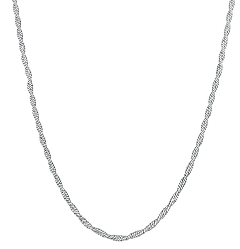 Kuzzoi Exklusive 925 Silber Herren Halskette - Hochwertige Herren Kette aus massivem 925er Sterlingsilber, 50 cm lang und ideal für Anhänger. Modisches Design in gedrehter Optik für stilbewusste Männer.