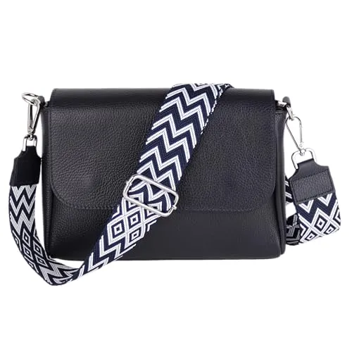 MIRROSI Umhängetasche Damen aus Echtleder in blau von MIRROSI