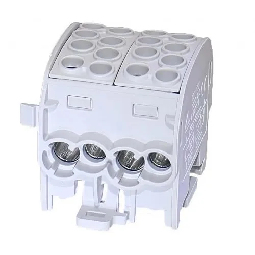 SIMET SCB 35-2 Verteiler-/Abzweigblock Al/Cu 80220, 1-polig 2×35 mm², bis 1000 V AC/DC, Montage auf DIN-Hutschiene TS35, 49,9×49,3×55,4 mm, grau
