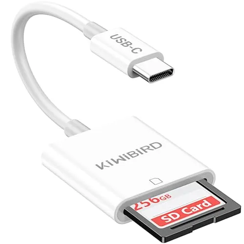 KiWiBiRD SD Kartenleser USB C, SD USB C Adapter Karte SDHC SDXC Type C Karten Leser Kartenlesegerät, Kompatibel mit iPhone 17 16 15 Plus Pro Max, MacBook Air Mac iPad, Galaxy S25 S24, Android Handy