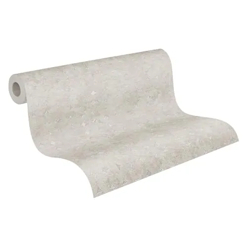 Livingwalls Tapete 396563 Used Look mit Rauten - hochwertige Tapete Beton in Beige mit Design Elementen und Glanzeffekt - Wandtapete für verschiedene Räume auf 10,05m x 0,53m