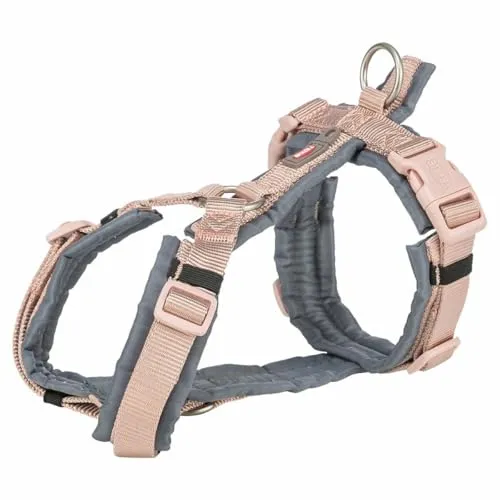 TRIXIE Premium Trekking Geschirr für Hunde in Blush Pink/Graphite Grey - Weiteres Autozubehör, ergonomisches Design für optimalen Tragekomfort und Sicherheit beim Autofahren mit Ihrem Hund.