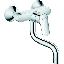 hansgrohe Logis M31 Einhebel-Küchenmischer - Wandmontage Lowspout Küchenarmatur mit 220° Schwenkbereich und Normalstrahl, ideal für Durchlauferhitzer.