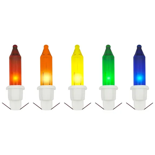 Weihnachts-Ersatzlampen weiße Steckfassung 2.5V 0.425W 5 Farben 5 Stück