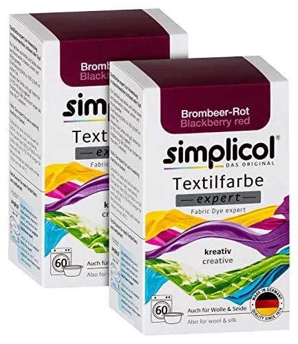 simplicol Textilfarbe 2er Pack Expert Brombeer-Rot 150g