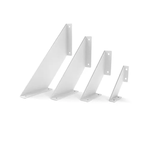 HEVVA Regalhalter 10/15/20/25 cm | LICHTENBERG | Regalwinkel, L-förmige Wandregalhalterung, Konsole, Regalträger | (1x Halter - Weiß, 25 cm)