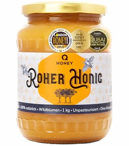Q Honey – Wildblütenhonig vom Imker, NMR-geprüft, geprüfte Qualität & international anerkannt 2025, 1 kg