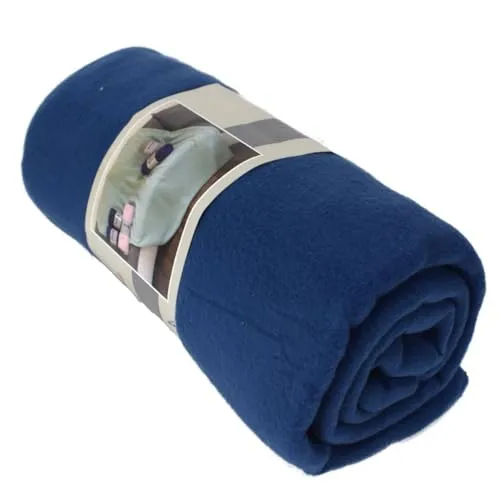 Fleecedecke Polarfleece versch. Unifarben 130x170cm Wohndecke Schlafdecke Decke, Farbe:blau