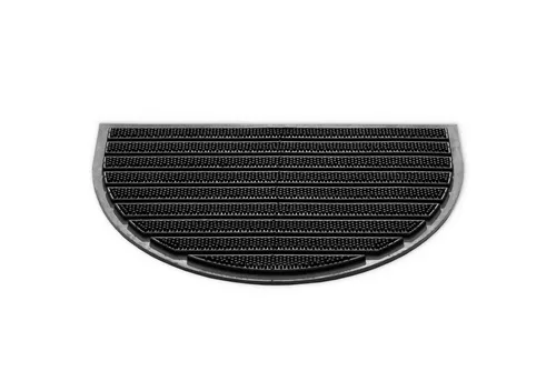 matches21 HOME & HOBBY Fußmatte Hartgummi Bürsten Fußmatte halbrund 40x60 cm schwarz, halbrund, Höhe: 10 mm, Wetterfeste Aussen-Bereich Türmatte als Outdoor Schmutzfangmatte