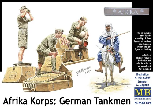 Master Box 3559 Afrika Korps, German Tankmen WWII in 1:35 Figuren Bausatz Neu