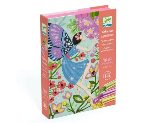 DJECO Kreativset Bastelpackung Glitzerbilder mit Glitzersand