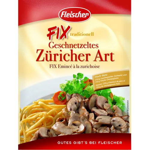 FIX Geschnetzeltes Züricher Art 15 x 50g - Fleischer (26,67 EUR/kg)